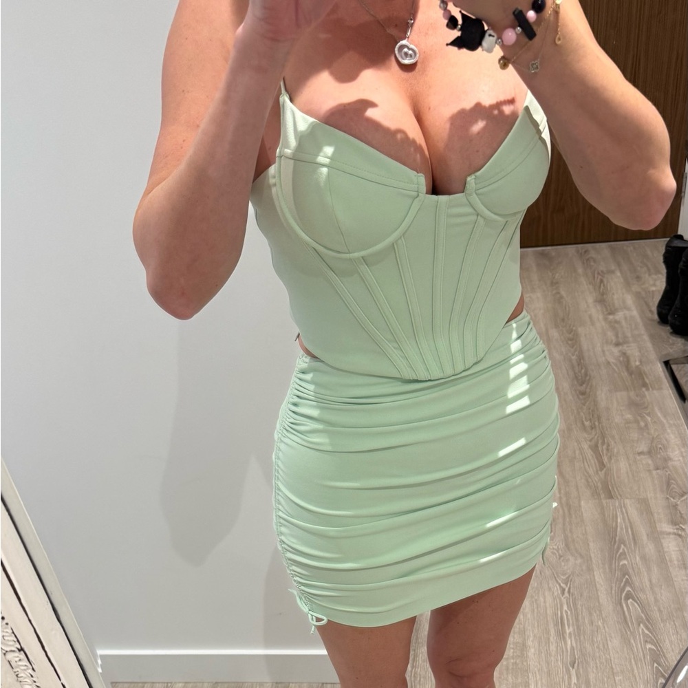 Zara Mint Green Structured Top – $10